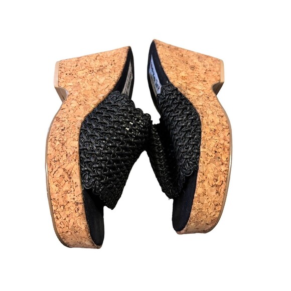 Chinese Laundry SZ 8.5 Women’s Black /Tan Platform Sandals Slip On Knitted Y2K - Picture 9 of 9